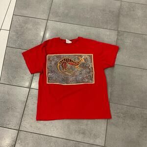 Red and yellow kangaroo tee